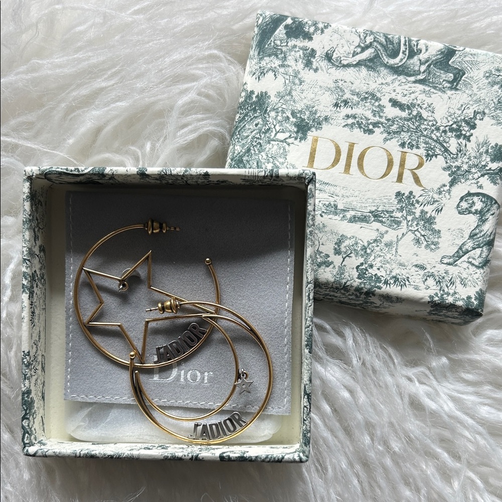 DIOR Moon & Star J’Adior Hoop Earrings